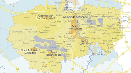 Karte der Lokalen Aktionsgruppe Saale-Elster-Geiseltalsee
