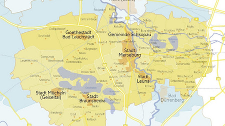 Karte der Lokalen Aktionsgruppe Saale-Elster-Geiseltalsee