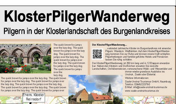 Erläuterungstafel mit Streckenverlauf des Kloster Pilger Wanderweg