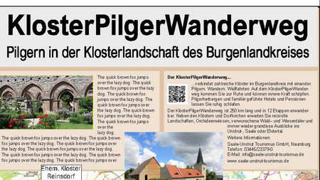 Erläuterungstafel mit Streckenverlauf des Kloster Pilger Wanderweg