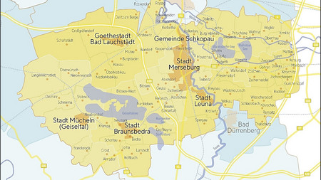 Karte der Lokalen Aktionsgruppe Saale-Elster-Geiseltalsee